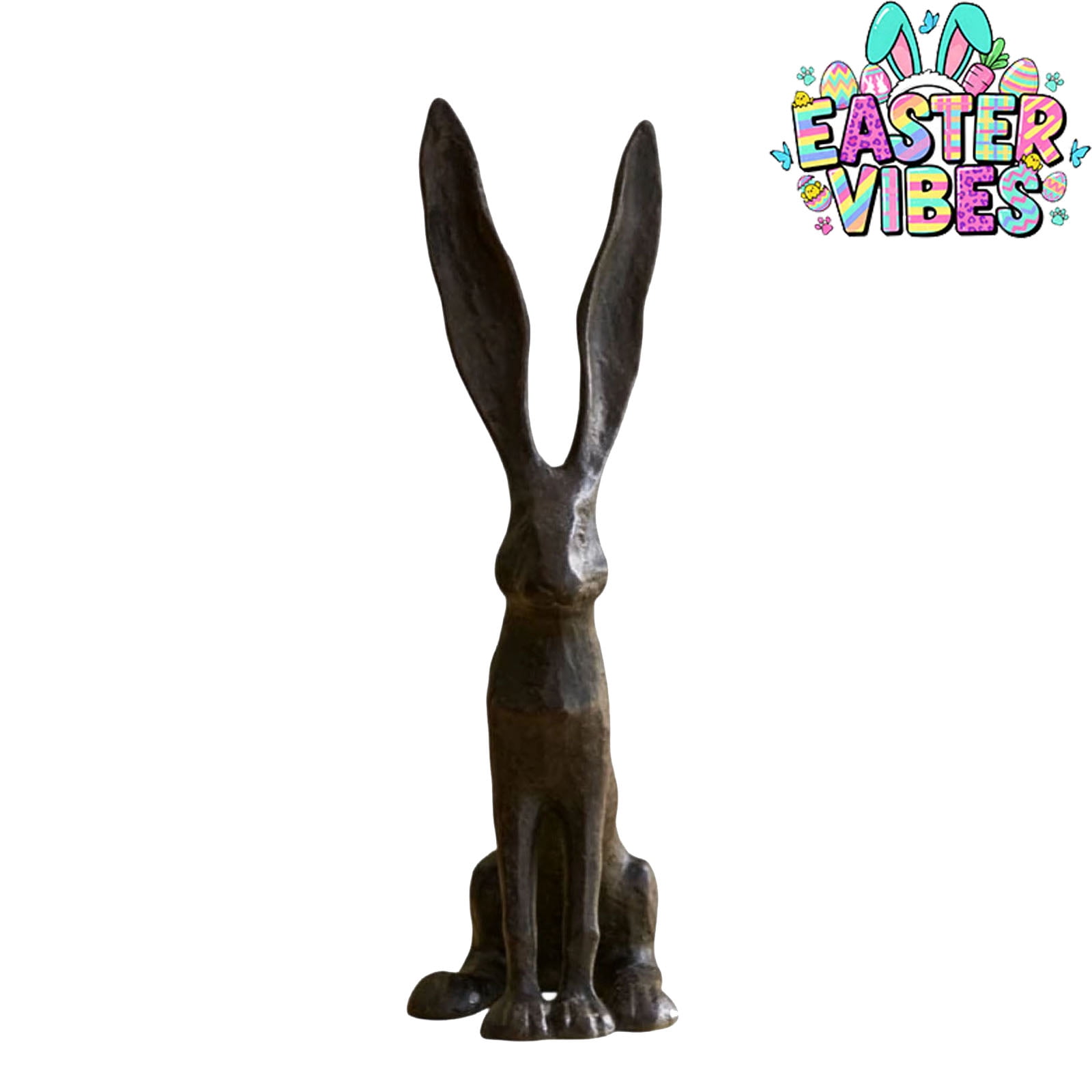 2026 Easter Decorations - 10'' Resin Long Eared Sitting Bunny Figurines ...