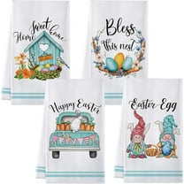 2026 Easter Decorations,Happy Easter Bunny Kitchen Towels Set Of 2 Borwn He Is Risen Dish Towels Spring Holiday Decorative Hand Towels for Cleaning Drying Cooking Baking,18x26in