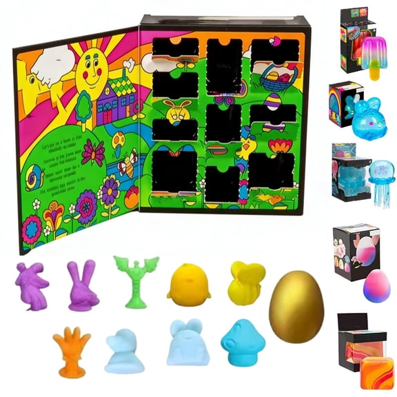 2026 Easter Golden Egg Hunt Box Set, Fun Easter Egg Hunting Game for Children, Perfect Easter Party Supplies,Spring Celebration Activity Kit(1 Egg Hunt Box+ 5 Random Blind Box)