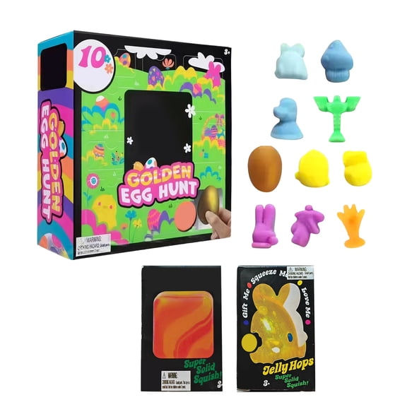 2026 Easter Golden Egg Hunt Mystery (10 Surprises of Pack), Stress Cube-Drop Malt Sugar Balls, Sensory Toys for Autism, Fidgets for Stress Relief 1 to 4 complimentary items included