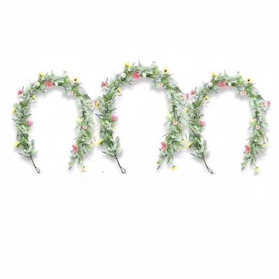 2026 Easter Sunflower Floral Rattan Vine Artificial Spring Greenery Decor for Home Mantel Table Wall Farmhouse Indoor Outdoor Holiday Party Decoration