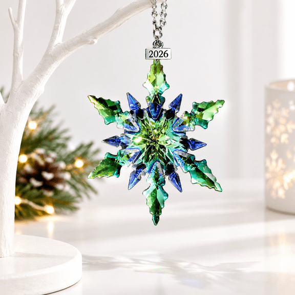 2026 Edition Crystal Snowflake Ornamentmas Tree Home Decor Gift