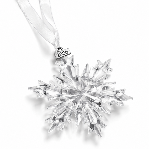 2026 Edition Crystal Snowflake Ornamentsmas Tree Ornament Home Decor Gift (2026-transparent)