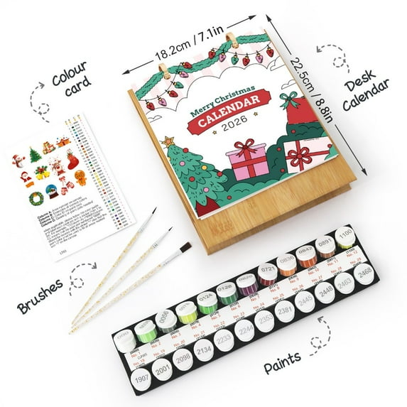 2026 Edition Desk Calendar 12 Month Handmade Standing Flip Calendar Paint By Numbers Commemorative Table Planner For Home
