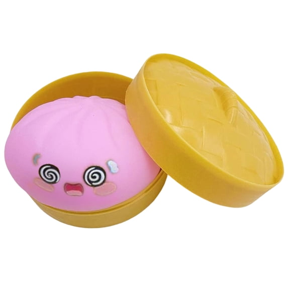 2026 Edition Dizzy Expression Bao Bun Squishy, Realistic Dim Sum Steamer Set - Multi-Texture Stress Relief Fidget, Hand-Pinching Sensory Toys, Soft Squeeze Decompression Dough for Adults