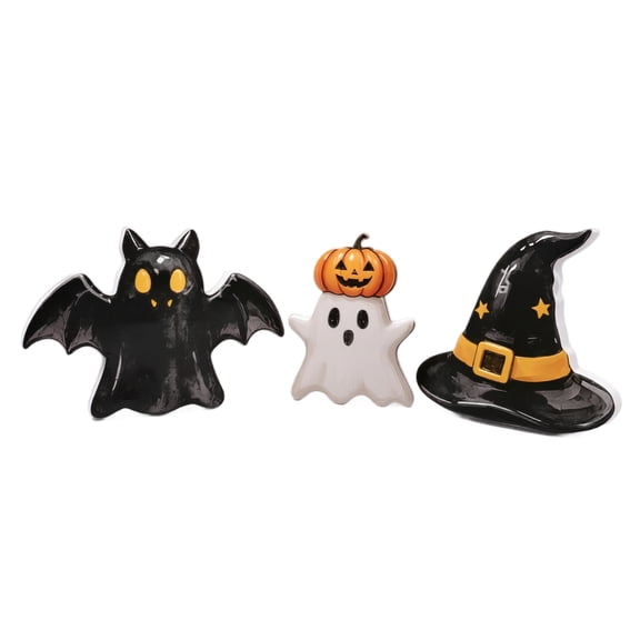 2026 Edition Halloween Cemetery Decoration 3 PCS, Spooky Ghost Yard Figurine Set for Adults, Gothic Graveyard Tabletop Prop Sign with Base, Festive Miniature Haunted Statue