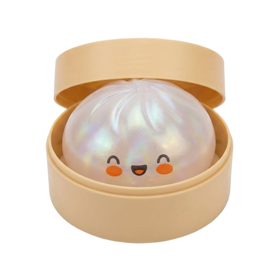 2026 Edition Iridescent Baozi Squishy, Shimmering Dumpling Stress Squishy Hand-Pinching Sensory Toys, Soft Squeeze Decompression Dough for Adults