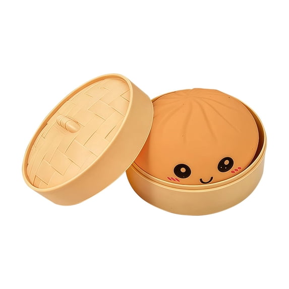 2026 Edition Kawaii Bao Bun Squeeze, Realistic Dim Sum Steamer Set - Pastel Dumpling Fidget, Hand-Pinching Sensory Toys, Soft Squeeze Decompression Dough for Adults