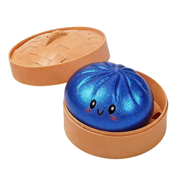 2026 Edition Metallic & Glitter Bao Bun Squeeze, Realistic Dim Sum Steamer Set - 7-Color Shimmering Stress Relief Fidget, Hand-Pinching Sensory Toys, Soft Squeeze Decompression Dough for Adults