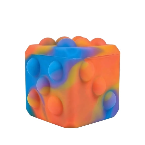 2026 Edition Premium Tie-Dye Pop Bubble Cube Squeeze, 3D Silicone Sensory Block Fidget Squeeze, Hand-Pinching Sensory Toys, Soft Squeeze Decompression Dough for Adults