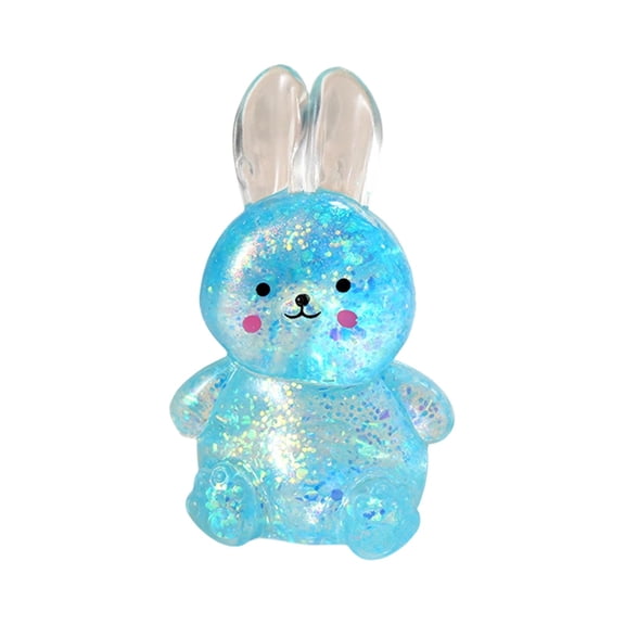 2026 Edition Shimmering Big Eared Rabbit Squeeze, High-Quality Maltose Stress Relief - Crystal Bunny Fidget, Hand-Pinching Sensory Toys, Soft Squeeze Decompression Dough for Adults