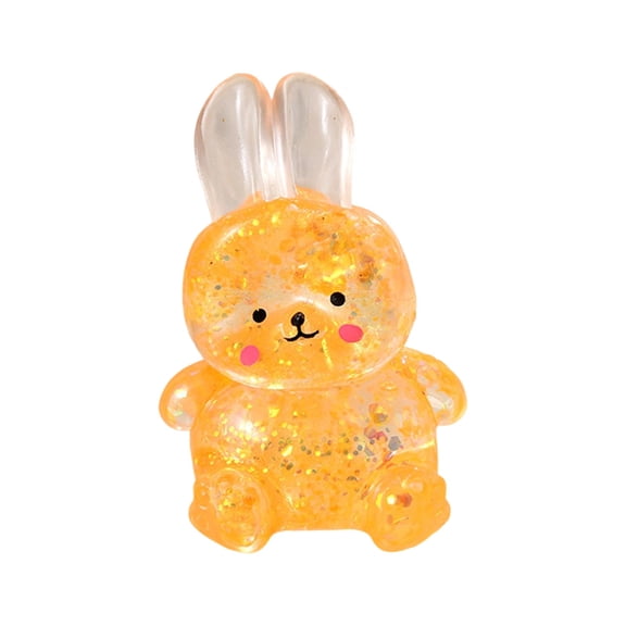 2026 Edition Shimmering Big Eared Rabbit Squeeze, High-Quality Maltose Stress Relief - Crystal Bunny Fidget, Hand-Pinching Sensory Toys, Soft Squeeze Decompression Dough for Adults