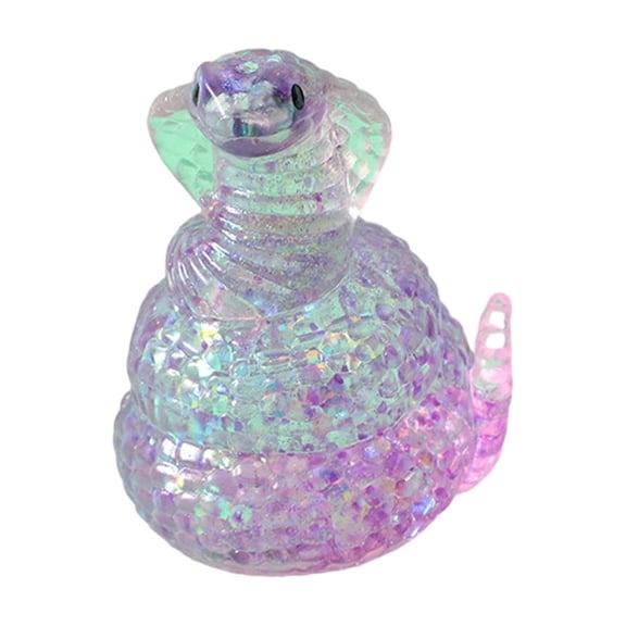 2026 Edition Translucent Glitter Cobra Squeeze, Sparkling Snake Fidget Squeeze, Hand-Pinching Sensory Toys, Soft Squeeze Decompression Dough for Adults