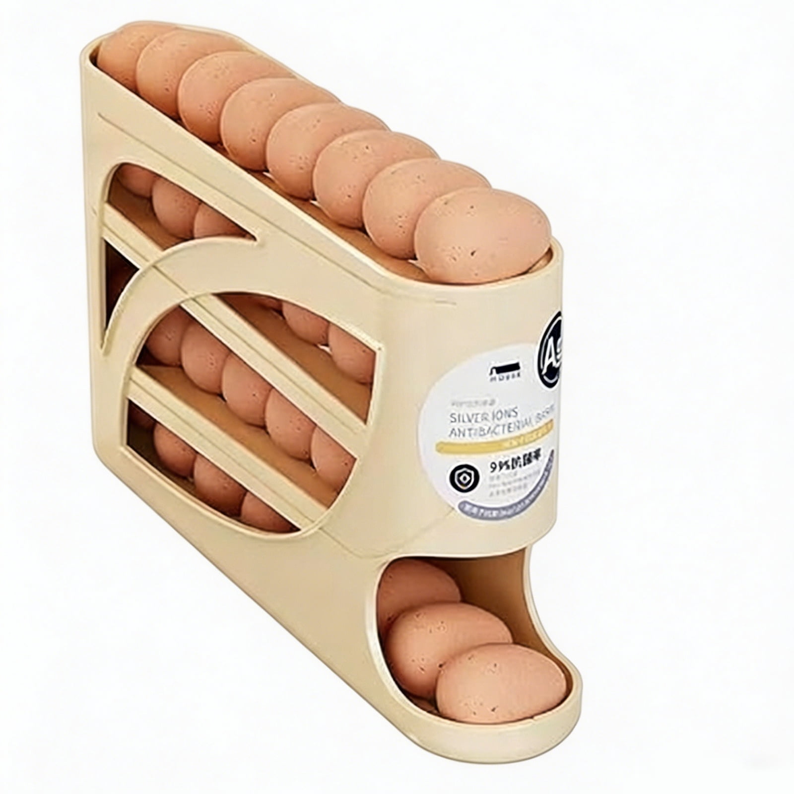 2026 Egg Holder for Fridge, Auto Rolling Egg Dispenser, No Assembly Required Easy Access, Space Saving Refrigerator Organizer, Large Capacity Holds 30 Eggs, Prevents Breakage（Yellow）