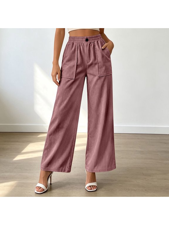 2026 Elastic Waist Baita Sagging Wide Leg Pants for Women Flowy Trousers with Comfortable High Rise Daily