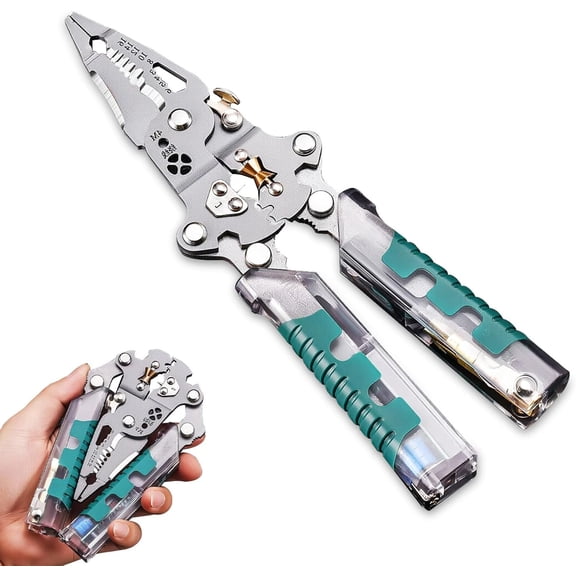 2026 Electrical Pliers, 23 In 1 Foldable Wire Stripper Tool with  Test &  Alarms, Multifunctional Wire Cutters & Stylus  for  & Pulling , HVAC,  Repair Tool