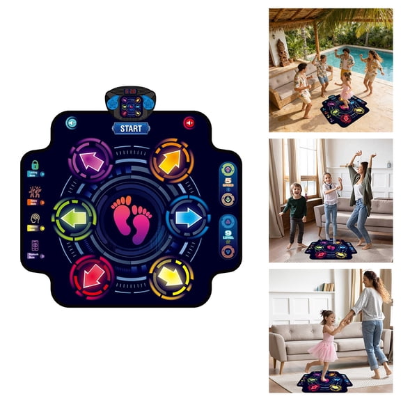 2026 Electronic Dance Mat Toy, Wireless Bluetooth Music Floor Mat with Lights, 6-Key Interactive Game for Coordination, Birthday Gift for Teens, Family Fun, Easter, Halloween Party