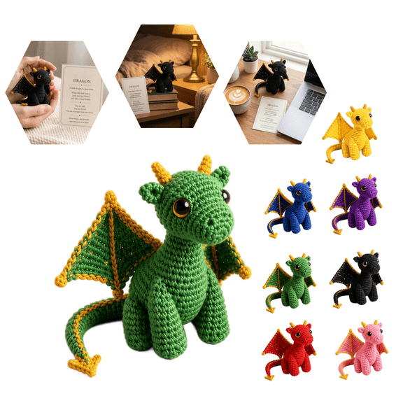 2026 Emotional Support Dragon Pocket Buddy Office Companion,Cute Dragon Plush Stuffed Animals with Encouragement Card,Fantasy Gift for Adults(Green0