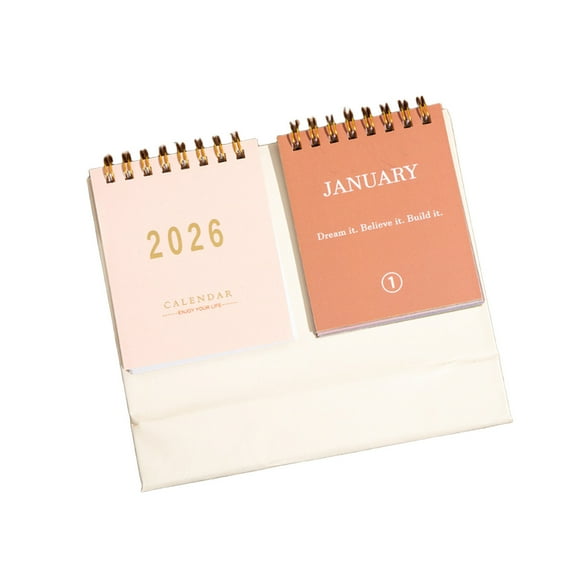 2026 English Desk Calendar, Double Row with Motivational Quotes, Plan Memo Desktop Office Organizer, 6.57x2.36x4.72 Inches