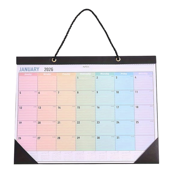 2026 English Hot Selling Calendar 18 Months Desktop Calendar Countdown Calendarwith Twin-Wire Binding + Hanging Hook + Thick Paper + Unruled Blocks with Julian Dates
