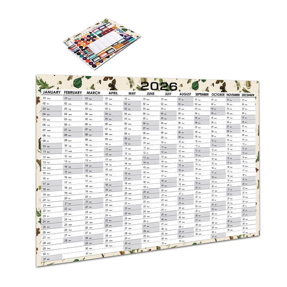 2026 English Wall Calendar For Language Learners Daily Practice Office Use Recycled Paper Easy Mount