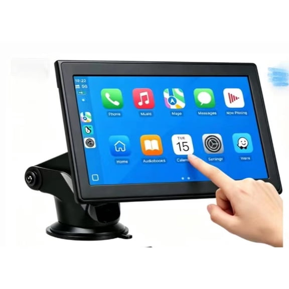 2026 Enhanced Carplay Screen for Car - 7" HD Portable Carplay & Android Auto with Bluetooth, HD Backup Camera, GPS Navigation, Siri, FM Radio, AUX, and Mirror Link Compatible with All Vehicles