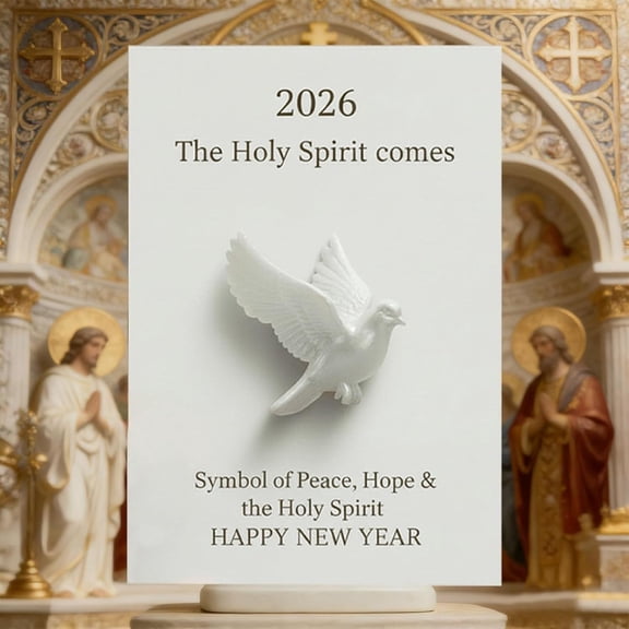 2026 Epiphany Dove Sculpture - Symbol of The Holy Spirit & Peace, White Holy Spirit Dove Figurine for Christian Home Decor, Symbol of Peace, Purity & Faith, Meaningful Confirmation & Easter Gift