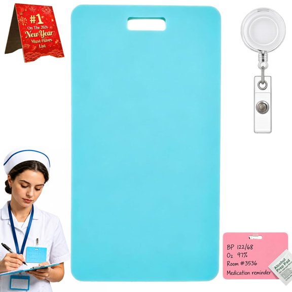 2026 Erasable Badge Note, Reusable Erasable Whiteboard, Vertical/Horizontal Pocket Notebook with Badges Clip, Ballpoint Pen Write&Alcohol Wipeable Notepad for Nurses Doctors