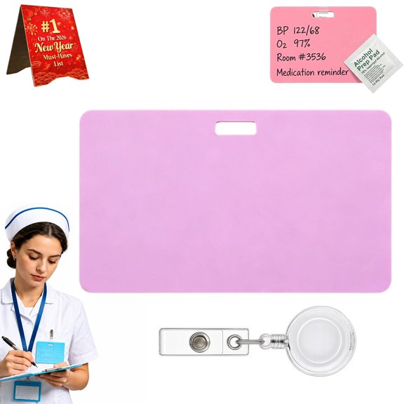 2026 Erasable Badge Note, Reusable Erasable Whiteboard, Vertical/Horizontal Pocket Notebook with Badges Clip, Ballpoint Pen Write&Alcohol Wipeable Notepad for Nurses Doctors