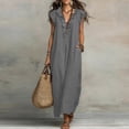thumbnail image 2 of 2026 European And Station Summer Solid Color Elegant Temperament Flying Sleeve Dress, 2 of 8