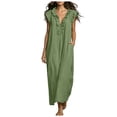 thumbnail image 1 of 2026 European And Station Summer Solid Color Elegant Temperament Flying Sleeve Dress, 1 of 8
