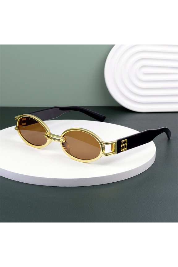 2026 European and American Cyberpunk Glasses Fashionable Oval Retro Sunglasses for Men and Women