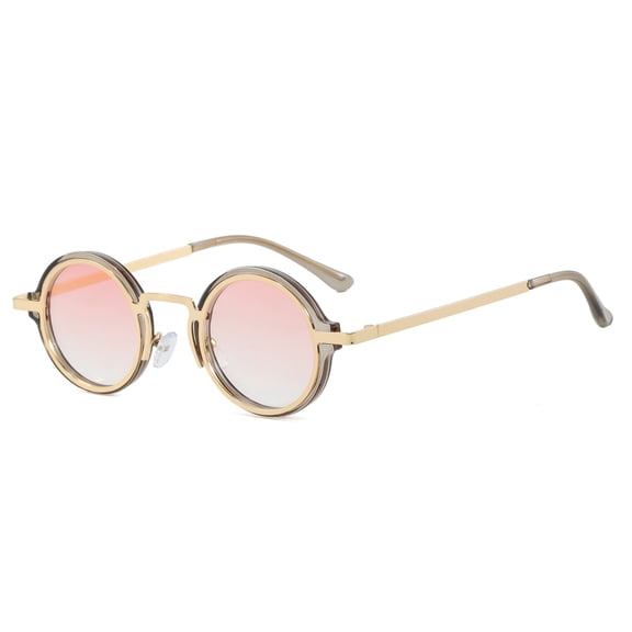 2026 European and American Style Retro Small Round Frame PC Sunglasses Trendy Unisex Concave Shape Street Photography Punk Sunglasses