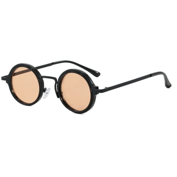 2026 European and American Style Retro Small Round Frame PC Sunglasses Trendy Unisex Concave Shape Street Photography Punk Sunglasses
