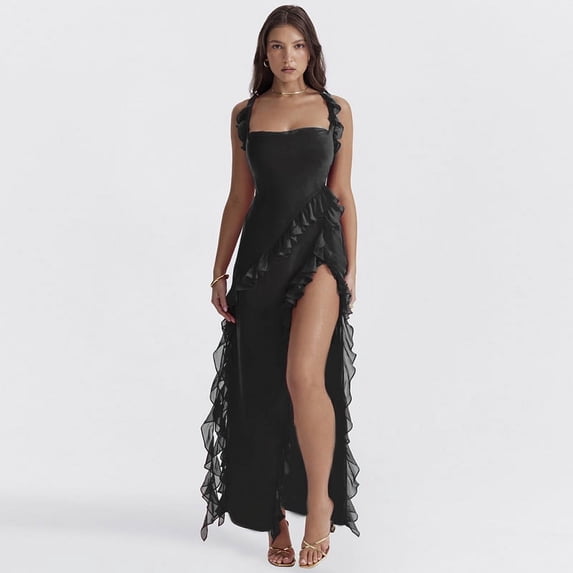 2026 European and American style spring/summer high-end ruffled ...