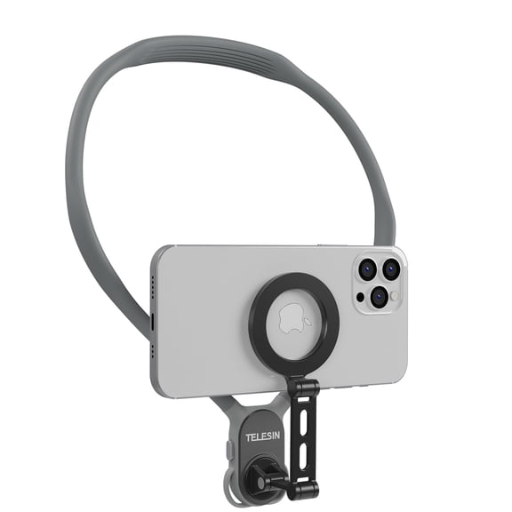【2026 Extended Long】Magnetic Neck Mount for Phones, 27.6" Neck Cell Phone Holder POV/Vlog Selfie Mount Hand Free Phone Neck Holder Chest Stand Strap Video Recording for iPhone Android Phones