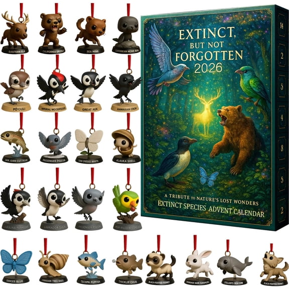 2026 Extinct Creatures Desktop Calendar, Unique Art Craft Ornament, Creative Daily Schedule Tabletop Decor, Educational Animal Art Calendar for Home Office Gift