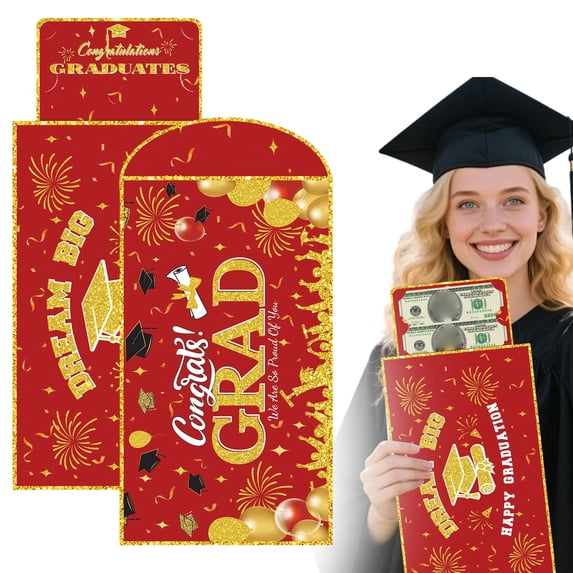 2026 Extra Large Graduation Envelope Money Holder with Bill Slots and Card Slots , 14 x 8 in Oversized Surprise Graduation Money Holder for Cash College High School Grad Party Supplies