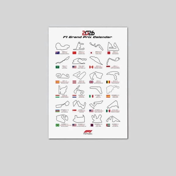 2026 F1 Wall Poster Size 24''x36'' GoldenGate Collective