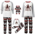 thumbnail image 1 of 2026 Family Christmas Tree Pajamas Matching Sets Letter Print Long Sleeve Couple Pjs Xmas Holiday Sleepwear Pant Sets, 1 of 6