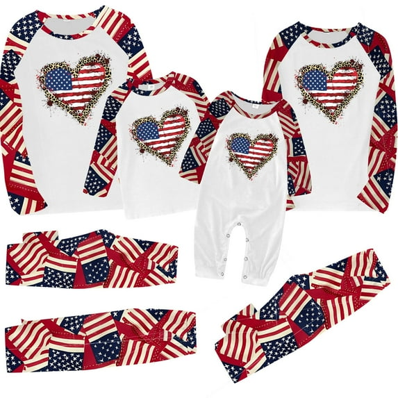 2026 Family Pajamas Matching Sets, 2 Piece Comfy 4Th of July Pants ...