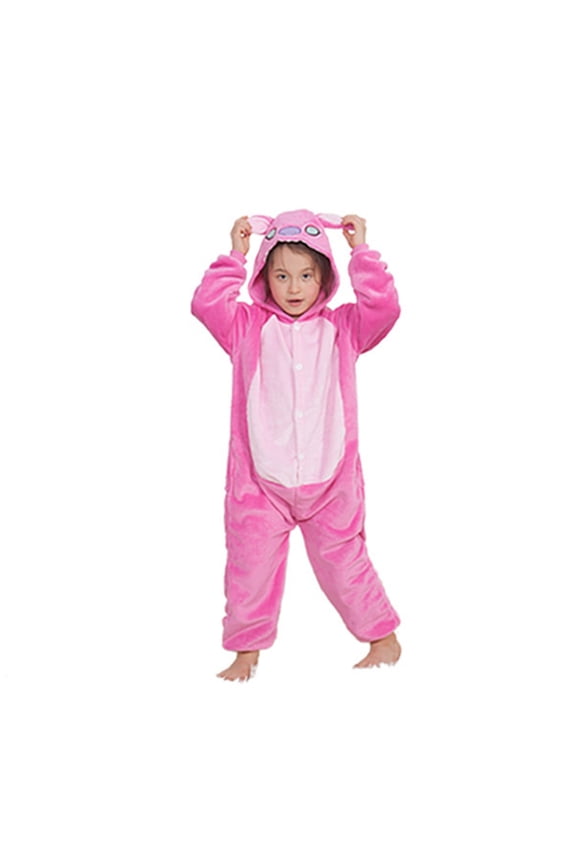 2026 Family Plush Pjamas, Soft Party Surprise Pjamas Loungewear, Full Set Jumpsuit, Festive Party Dress-Up Sleepwear Outfit (Pink) Size: 130