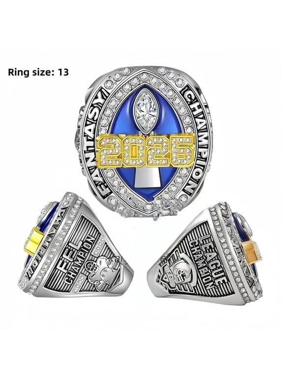 2026 Fantasy Football Championship Ring with Box - Winner Trophy for Premier League Champions Gift for Boyfriend on Valentine's Day