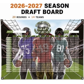 2026 Fantasy Football Draft Board, 5.91x3.94 Ft 14 Teams 20 Rounds Grid, Durable Fantasy Football Draft Board 2026-2027 for League Party Game Accessories