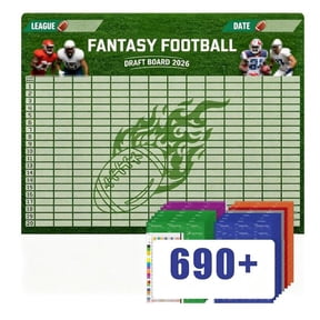 2026 Fantasy Football Draft Board Kit, 5.25x3.61 Ft 14 Teams 20 Rounds, 690+ Repositionable Stickers, Large Fantasy Football Draft Board 2026-2027 Kit
