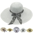 thumbnail image 1 of 2026 Fasgion Extra-large Wide-brim Straw Sun Hat for Women Quick Drying Adjustable Summer Sun Cap Makes Face Look Smaller Hat UV Protection Visor Hats Woven Beach Hat One Size Color White, 1 of 5