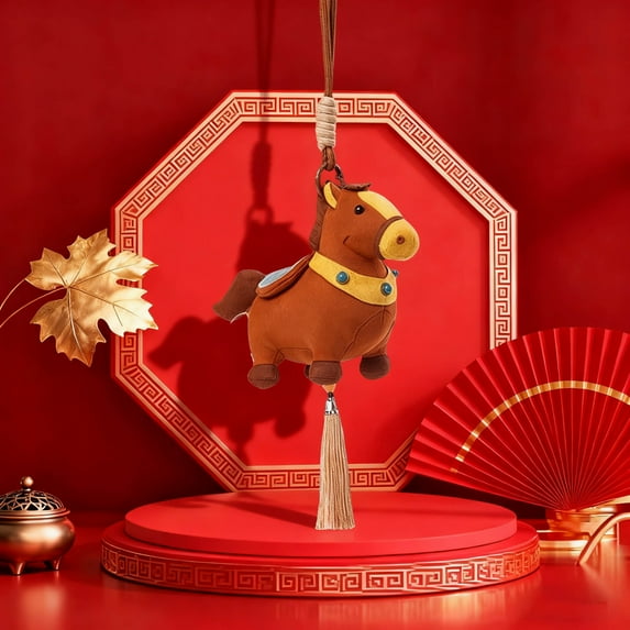 2026 Festive Cute Wool Horse Toy Ornament - Small Pendant Doll for Annual Meetings, Holiday Decor & Gifting, Hanging Decoration