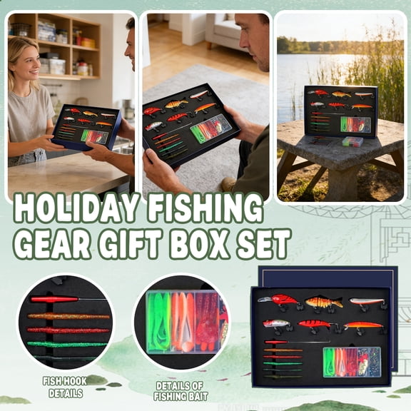2026 Fishing -104Pcs Tackle Set With Water-Resistant Box, Hooks, Bobbers, Worms For Freshwater Anglers - Men Teen Boys Bass Trout