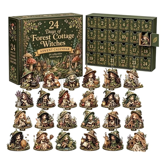 2026 The Five Covens Witch Advent Calendar, 24‑Days Witchy Magic Advent Calendar, 24 Collectible Halloween Witch Figurines, Spooky Mystery Surprise Gift for Girls & Witch Lovers, Desktop Decor