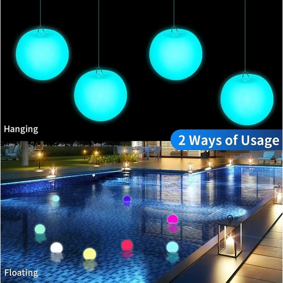 2026 Floating Pool Lights Inflatable Waterproof Solar Glow Globe, 3.15in Outdoor Pool Ball Lamp 16 Color Changing LED Night Light, Party Decor for Swimming Pool, Beach, Garden 1PC